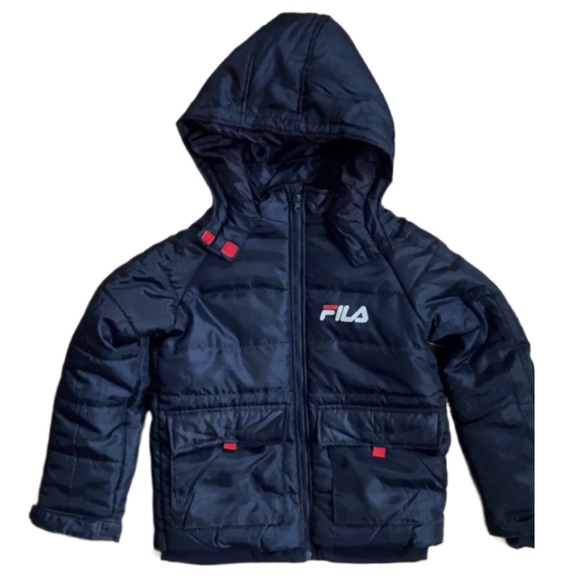 FILA down filled Jacket size Boys 10/12 blue and red perfect condition - Picture 4 of 4